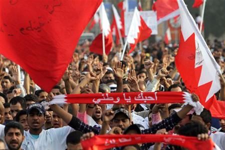 صحنه ای از جنبش آزادی خواهانه و اسقلال طلبانه ی مردم بحرین